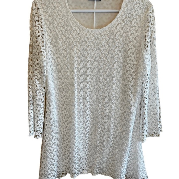 Initiatives White Lace Like Blouse EUC - Picture 1 of 10